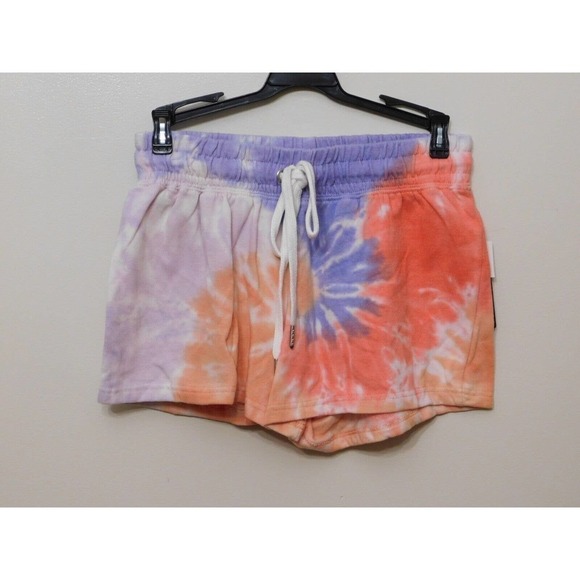 JR518 Ultra Flirt Multi Color Juniors' Tie-Dye Short Sweat Shorts Size S - Picture 1 of 2